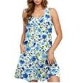 thumbnail image 4 of Womens Sleeveless Floral Sundress Summer Casual A Line Tank Dress Beach Vacation Swing Dress, 4 of 4