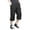 Black, variant on Men's 3/4 Long Capri Shorts Casual Elastic Waist Cotton Relaxed Fit Cargo Shorts Black