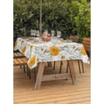 thumbnail image 3 of Outdoor Tablecloth with Umbrella Hole for Patio/Picnic/Party/Camping, Spring Daisy Waterproof Table Cloth Rectangle Table Cover Washable, Country Watercolor Yellow White Floral Leaf (60"x 84"), 3 of 8