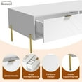 thumbnail image 4 of Boyel Living Modern Coffee Table with 2 Drawers and Open Storage, Rectangle Coffee Table Center Table for Living Room, White, 4 of 6