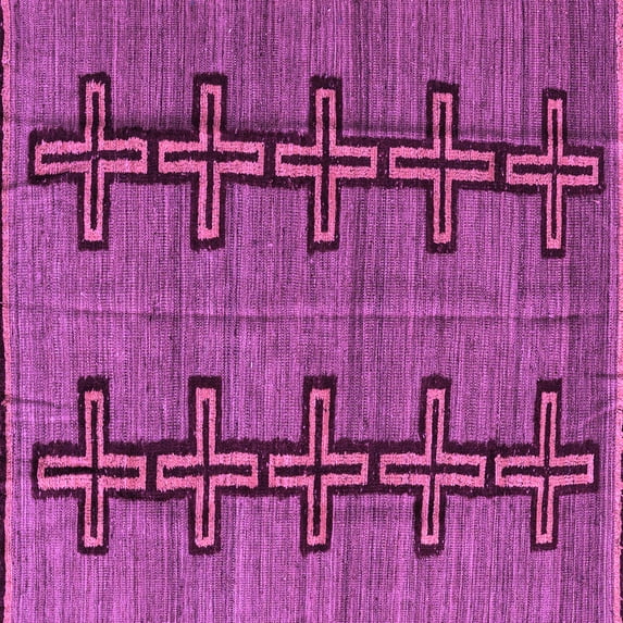 Ahgly Company Indoor Square Oriental Purple Modern Area Rugs, 8' Square