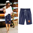 thumbnail image 1 of Mefallenssiah Women'S Shorts Cotton and Linen Fashionable Printing Elastic Waist 5-Inch Pants Drawstring 5-Inch Shorts, 1 of 6