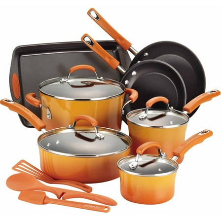 Rachael Ray Hard Enamel Nonstick 14-Piece Cookware Set - Walmart.com