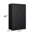thumbnail image 3 of Triple Tree Modern Storage Locker Adjustable Shelf Folding Filing Cabinet Metal, Black, 3 of 8