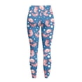 thumbnail image 6 of Renewold Axolotl Blue Yoga Pants for Women with Pockets Full Length Workout Leggings High Waist Tummy Control Lounge Pants Activewear Fashion Womens Leggings, XS, 6 of 8
