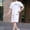 White, variant on Hrsba Men Tracksuits 2 Piece Set, Loose Pocket Stretch Waist Drawstring Shorts and Zipper Pocket Crew Neck Tee Summer Set
