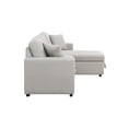 thumbnail image 6 of AC Pacific Contemporary Beige Pullout Sectional Sleeper Sofa with 2 Throw Pillows, 6 of 8