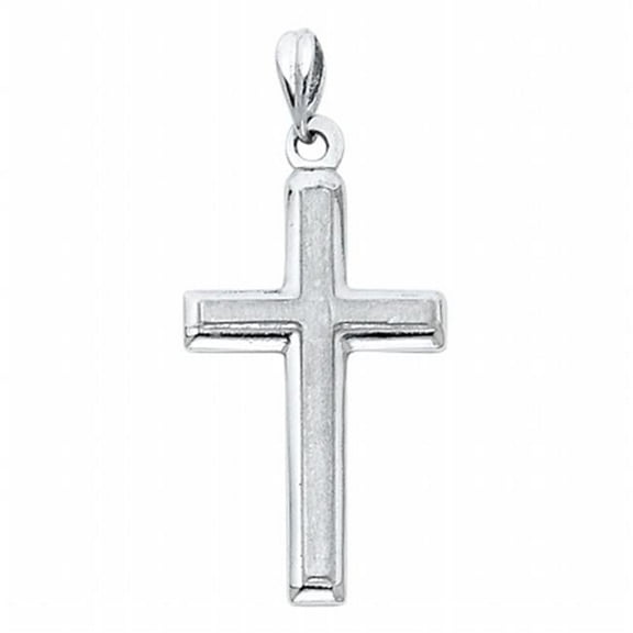 Precious Stars Jewelry 14k White Gold Traditional Cross Religious Pendant