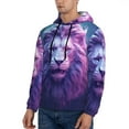 thumbnail image 3 of Wukai Cool Lion Head Print Men Hoodies Fleece Sweatshirts Long Sleeve Sweaters Pullover Fall Outfits Winter Clothes-XX-Large, 3 of 7