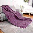 thumbnail image 3 of FFIY Microfiber Soft Quilted Throw Blanket Ruffle Farmhouse Throws Lap Quilt for Couch Bed 50" x 60" Purple Lightweight Breathable Decorative Quilted Blankets, 3 of 7