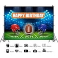 thumbnail image 5 of Football Happy Birthday Backdrop Blue Light Helmet Football Happy Birthday Banner Sports Themed Party Decorations Banner for Boys, 5 of 10