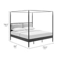 thumbnail image 3 of Marlowe 4-Poster Canopy Metal King Platform Bed in Charcoal, 3 of 10
