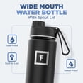 thumbnail image 2 of Botella de agua IRON °FLASK para acampar y senderismo, 650 ml, color rojo fuego, 2 of 8