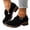 Black, variant on Chunky Heel Penny Loafers for Women, Closed Pointed Toe Block Heels with Cross Buckle Strap, Slip On Classic Vintage Pumps Dress Shoes, Elegant for Work Office Party and Daily Wear