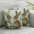 thumbnail image 3 of Wuche  Happy Easter Buffalo Plaid Brown Rabbits Throw Pillow Covers,Eucalyptus Leaves Bunny Eggs Cushion Case Decoration for Sofa Couch, 3 of 5