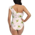 thumbnail image 5 of Rateoe Avocado Doing Sport Yoga Pattern Women One Piece Swimsuits Tummy Control One Shoulder Bathing Suits Ruffle Swimwear-, 5 of 6