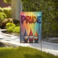 thumbnail image 4 of Gnomes LGBT Gay Lesbian Bisexual Pansexual Pride Garden Flag, Rainbow Watercolor Burlap Small Yard Flag Double Sided, Outdoor Decoration For Yard Home 12.5x18 Inch (ONLY FLAG)1 Flag, 4 of 5