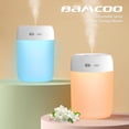 thumbnail image 4 of Portable Small Humidifier, 650ml Colorful Mini Humidifier for Bedroom, Office Desktop, Baby Room, Plants, Cool Mist Humidifiers(White), 4 of 4