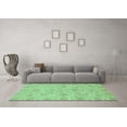 thumbnail image 3 of Ahgly Company Machine Washable Indoor Rectangle Abstract Turquoise Blue Modern Area Rugs, 7' x 9', 3 of 4