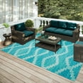 thumbnail image 2 of Yuma Indoor/Outdoor Blue Southwestern Chevron 9' x 12' Non-Skid Area Rug, 2 of 9