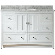 47.5-in. W Floor Mount White Vanity Set For 3H8-in. Drilling Bianca Carara Top White UM Sink