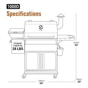 Z GRILLS BBQ Legend 1060 Sq.in Wood Pellet Grill & Smoker, 8-in-1 BBQ with PID Controller, Storage Cabinet, Side Shelf & Grill Cover, ZPG-1000D Bronze