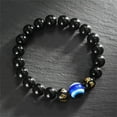 thumbnail image 5 of Eye Bracelet Stretch Beaded for Women & Men, Handmade Protection Bracelet with Black Beads for Good Luck, Spiritual Gift for Teens, Friends, Unisex Adjustable Chakra Jewelry, 5 of 6