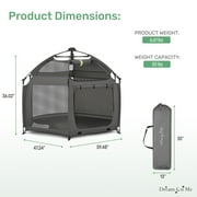 Dream On Me Pop Up Children Playpen, Easy Set-Up- Indoor Play House and Outdoor Play Tent with Canopy Cover, Charcoal