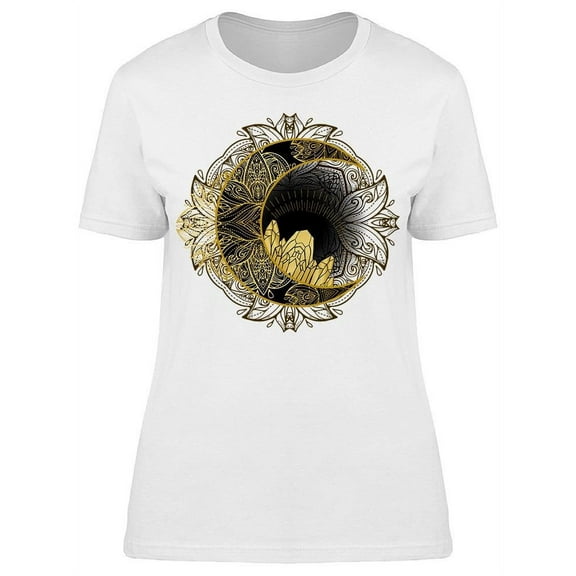 Boho With Moon And Crystals T-Shirt Women -Image by Shutterstock, Female Medium