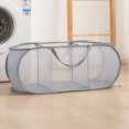 thumbnail image 1 of Cesta plegable para ropa sucia en capas para el hogar, cesta de lavandería con partición gruesa, cesta de almacenamiento para dormitorio de dos o tres compartimentos, 1 of 5