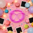 thumbnail image 7 of Silly Straw Glasses, Heart Shaped Plastic Glasses Straws, Reusable Portable Food Grade Drinking Straw for Party Birthday Meeting(Purple), 7 of 7