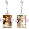 thumbnail image 4 of 2pcs Wing-Shaped Photocard Holder Keychain Clear Acrylic Cute Photocards Holder Card Cases Protective Photocards with Chain Star Pendant for Idol Card Photo Album Credit Bus Cards Fans Gift, 4 of 8