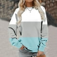 thumbnail image 3 of gbyLJF Women Plus Size Sweatshirts Long Sleeve Crew Neck Casual Oversized Pullover Comfy Loose Tunic Tops Shirts A01_Light Blue XXL, 3 of 5