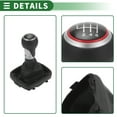 thumbnail image 5 of Unique Bargains Gear Shift Knob with Cover 6 Speed Manual Stick Shifter for Audi A3 03-13 Faux Leather Matte Red Black, 5 of 6