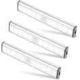 thumbnail image 1 of Juego de 3 luces LED, 10 piezas cada una, inalámbricas, recargables por USB, magnéticas, sensor de movimiento, luz blanca fría, portátiles, luz de armario, luz de emergencia de mano, etc., 1 of 5