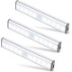 thumbnail image 1 of Juego de 3 luces LED, 10 piezas cada una, inalámbricas, recargables por USB, magnéticas, sensor de movimiento, luz blanca fría, portátiles, luz de armario, luz de emergencia de mano, etc., 1 of 5