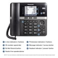 thumbnail image 4 of Panasonic DECT 6.0 Office Phone Extension with Corded Handset for KX-TGW420B 4-Line Office Phone Base Station, Black, KX-TGWA40B, 4 of 6