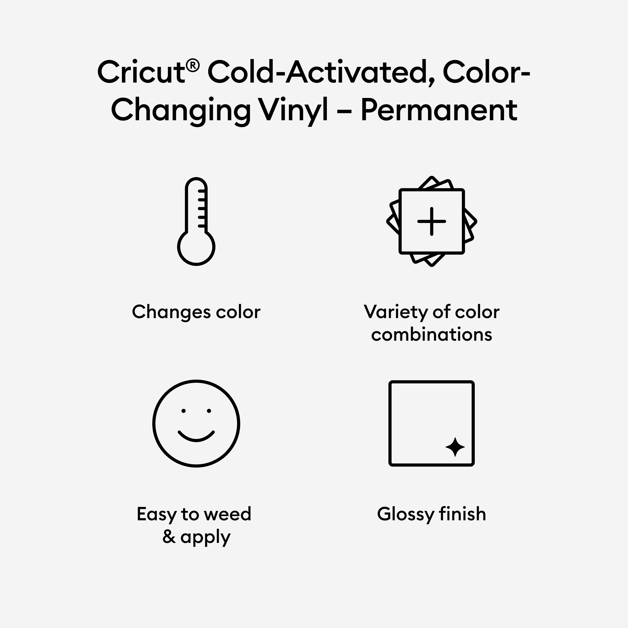 Cricut® Cold-Activated, Color-Changing Vinyl – Permanent, 12" x 24",Light Blue - Turquoise