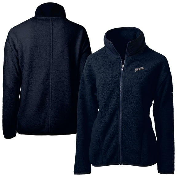 Women's Cutter & Buck Navy San Diego Padres Cooperstown Collection Cascade Eco Sherpa Full-Zip Fleece Jacket