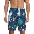 thumbnail image 3 of Lsque Alpaca Astronaut in Space Mens Sleep Pajama Shorts,Short Pajama Pants, Cotton Ultra-Soft Knit-X-Large, 3 of 9
