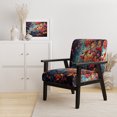 thumbnail image 2 of Designart "Colorful Vibrant Vines II" Multi-Color Abstract Upholstered Accent Chair - Modern Arm Chair For Bedroom, 2 of 7