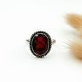 thumbnail image 6 of Garnet Ring for Women Oval Cut Gemstone 925 Sterling Silver Ring Handmade January Birthstone Ring Size US 5, 6 of 7