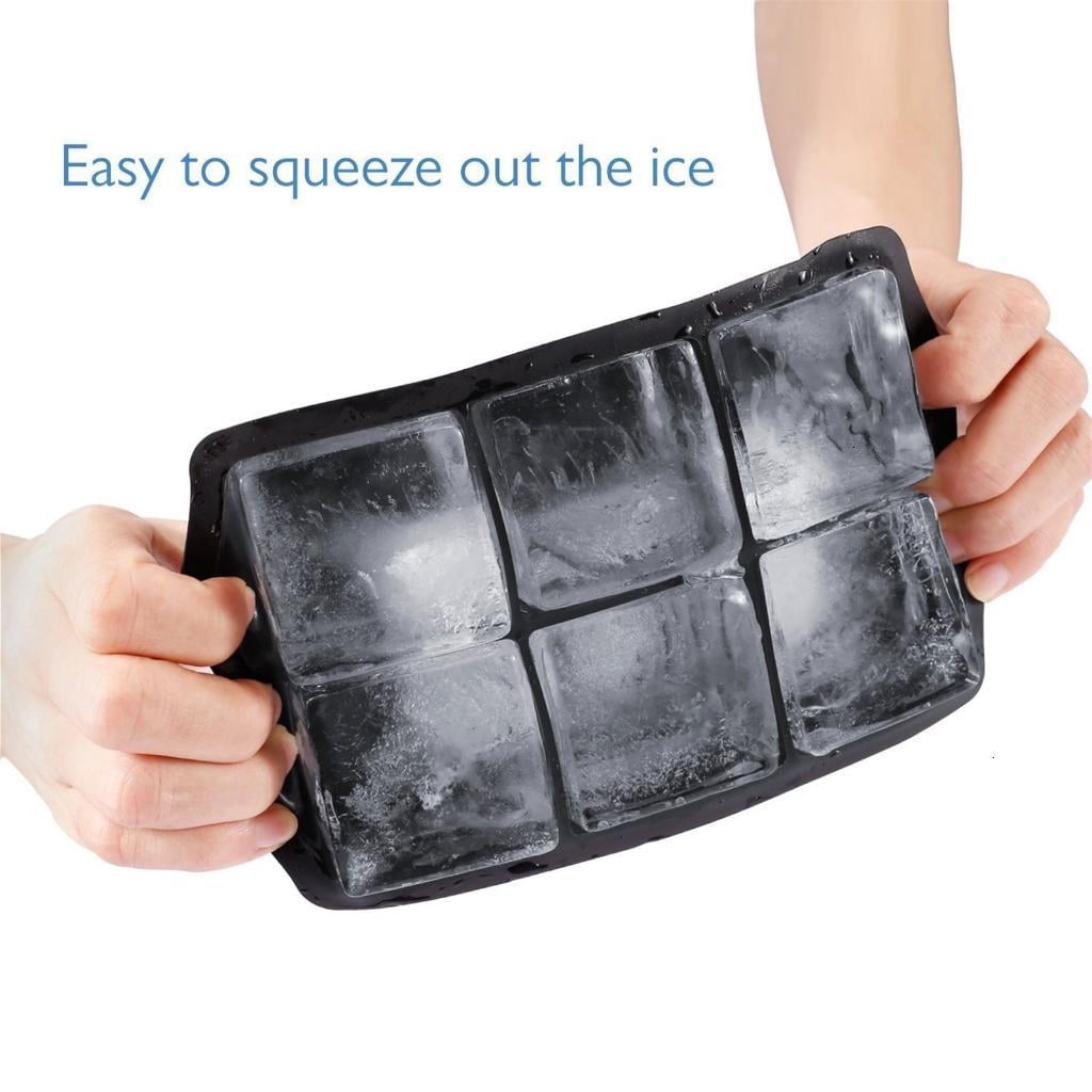 2 PCS Round and Square Flexible Food Grade Ice Tray Kitchen Accessories Ice Maker for Wine Cocktails