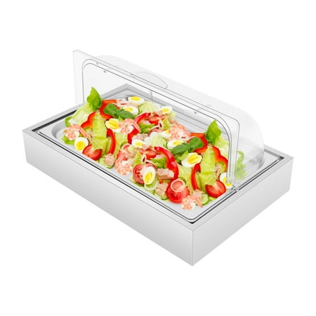 Ice Food Serving Display Tray with Reusable Ice Box, Buffet Cold Serving Cooler Platter, Cooling Food Dishes Display Plate