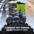 thumbnail image 4 of IVFJFV Electric 4 Wheeler with Dual Speed 10-15MPH, 12AH Battery,36V High Power Off-Road Four Wheeler with 500W Motor,Front & Rear Shock Absorbers, Disc Brake, LED Headlight, Safety Flag,BLUE, 4 of 8