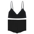 thumbnail image 5 of Gibobby Pijamas para mujer Ropa de dormir sólida para mujer, conjunto de pantalones cortos sin mangas de realce Sexy de dos piezas, traje de dormir(Negro,CH), 5 of 5