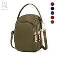 thumbnail image 2 of Gustave Women Small Crossbody Bag Cell Phone Pouch Purse Mini Messenger Shoulder Bag Smartphone Wallet Handbag Multipockets Bag, Green, 2 of 11