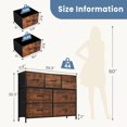 thumbnail image 3 of SOPTY Dresser for Bedroom, 7 Storage Drawers, Anti-Tip Wide Fabric Closet Chests Organizer Tower Furniture, TV Stand for TV up to 45 inch with Wooden Top Metal Frame for Clothes, Living Room, 3 of 8