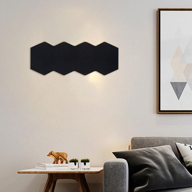 Apliques de pared, luz de pared, 4/6/8/10 W, luz cálida negra IP65, accesorios de iluminación de pared para interiores / exteriores impermeables, lámp 8W Colco Modern Wall Sconence