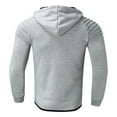 thumbnail image 3 of Men‘s Autumn Folded Long Sleeve Hooded Cardigan Jacket Top, 3 of 6